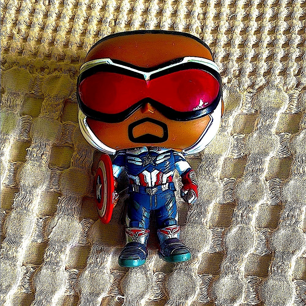 Funko Figure Captain America with Red, Blue, and White Gear